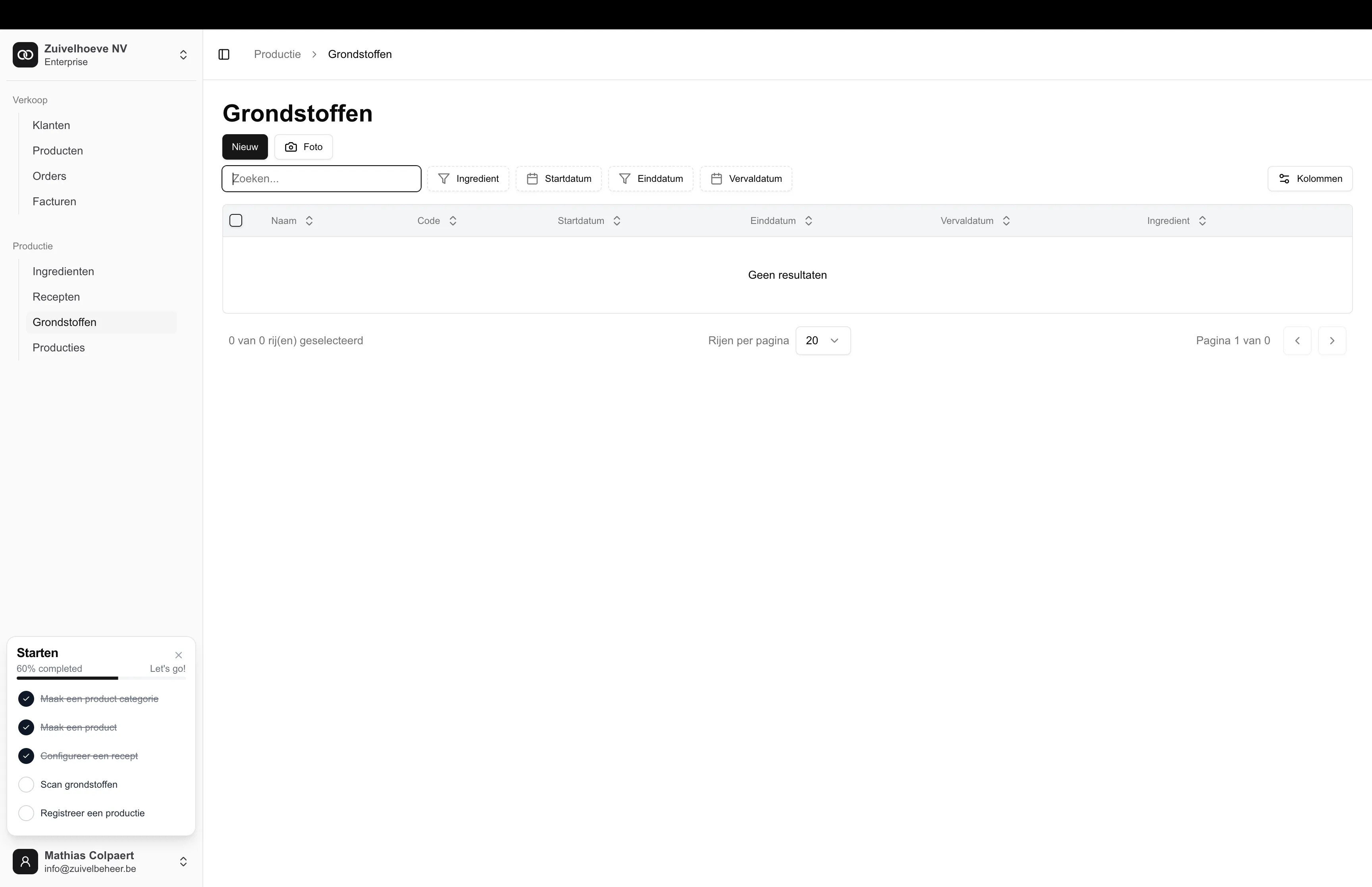 Grondstoffen overzicht pagina